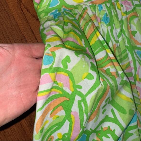 Lilly Pulitzer Richelle Strapless Dress Green Pink Size 4 - Picture 6 of 9